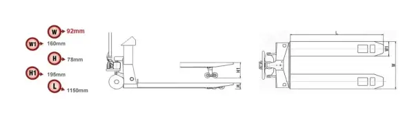 TEM EKO 2 TON TRANSPALET BASKÜLÜ ( GENİŞ )